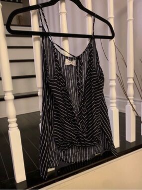 Mustard Seed Navy and White Striped Wrap-Front Cami